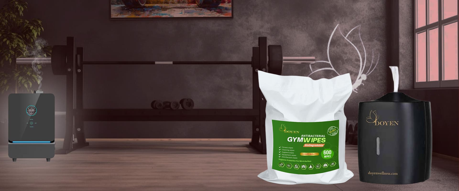 Biodegradable gym wipes for gyms, fitness centers, and wellness spaces in UAE and GCC