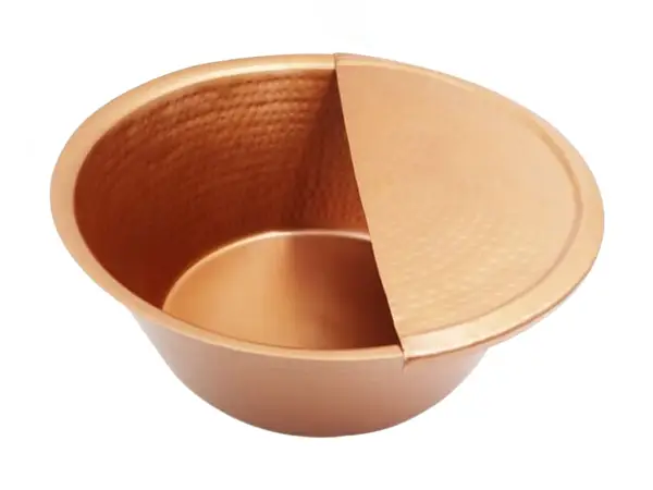 Antique Copper Pedicure Bowl With Footrest