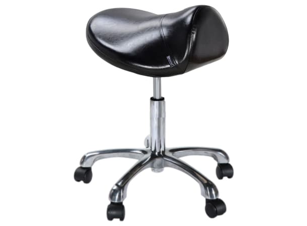 Ergonomic Hydraulic Saddle Stool with Chrome Base for Salons and Clinics in UAE