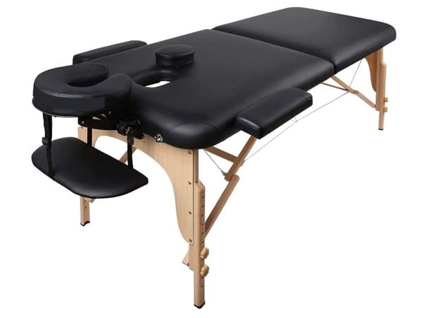 Foldable wooden massage table with headrest – ETF 28 inch by Doyen Wellness UAE GCC