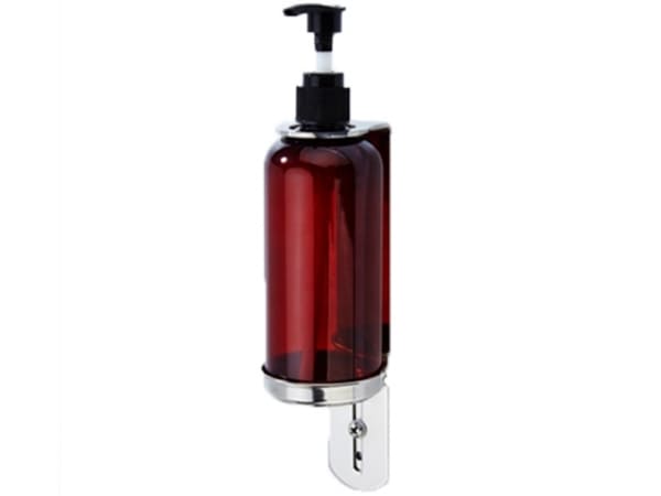 Single bottle soap dispenser with 300ml PET bottle and stainless steel wall mount, modern style for UAE & GCC washrooms.