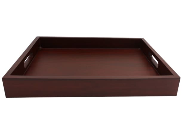 Red rectangular hardwood tray by Doyen Wellness UAE GCC