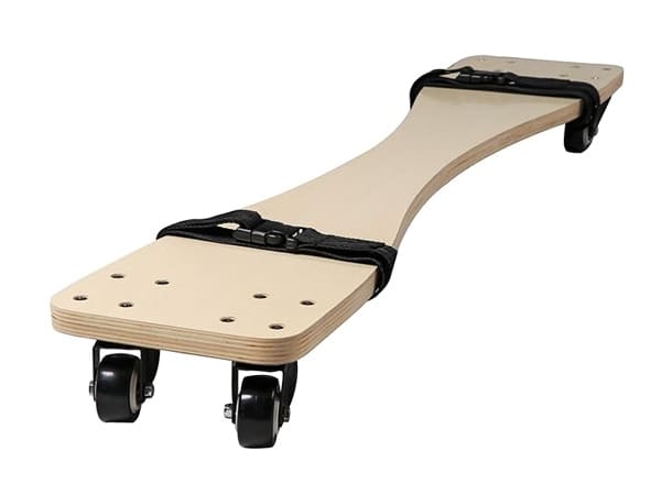 Lightweight beige massage table rolling cart with four wheels and adjustable straps in UAE & GCC