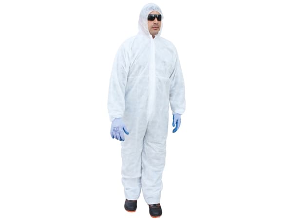 Vaultex disposable coverall 60Gsm, breathable and durable, with elasticated hood for industrial protection in UAE & GCC.