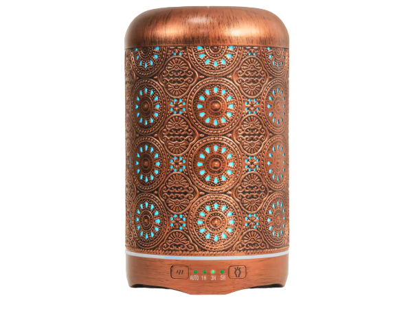 250ml Bronze Ultrasonic Aroma Diffuser with silent ultrasonic mist and elegant bronze finish for spas and salons in UAE & GCC