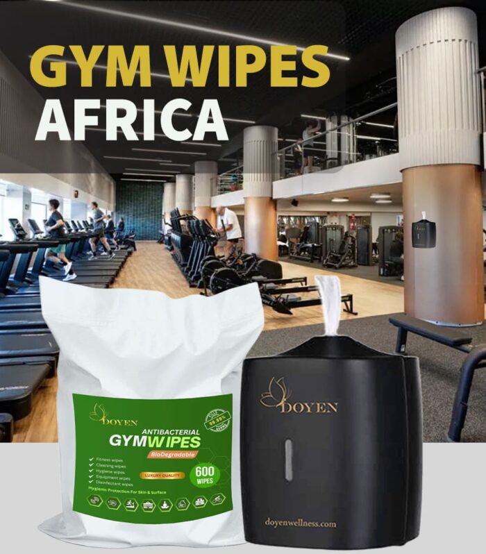 Biodegradable and antibacterial gym wipes roll for African gyms and wellness centers