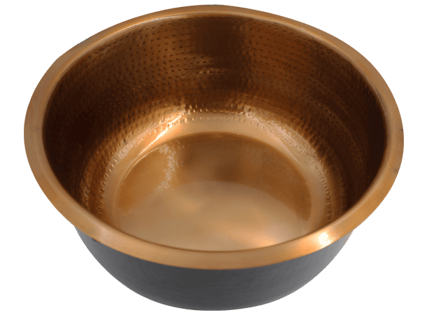 Black Copper Pedicure Bowl for professional spas, salons, resorts, and hotels in UAE, GCC, Middle East, Africa, and beyond