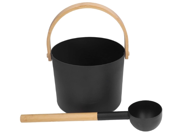 Sauna Bucket Aluminium 7L with Ladle – Doyen Wellness