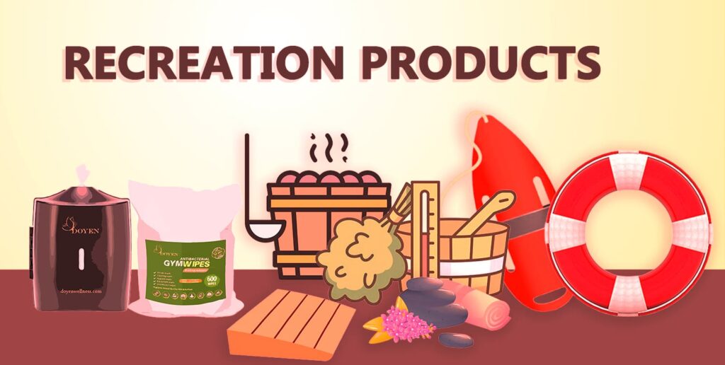 Biodegradable gym wipes and recreation products in UAE, Seychelles, Maldives, Mauritius, Bahrain, Kuwait, Oman, Qatar, Saudi Arabia, Middle East & Europe