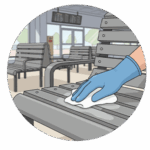 Doyen Antibacterial Wipes used in public spaces like bus stations, train stations, airports, waiting halls, and reception areas for hygienic cleaning across UAE, GCC, Europe, and Africa