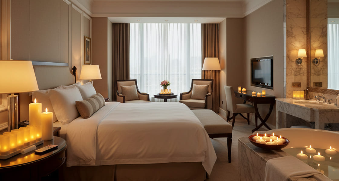 Rechargeable flameless LED tea light candles with remote timer by Doyen Wellness for hotels, spas, and events in UAE, Maldives, Mauritius, and GCC countries