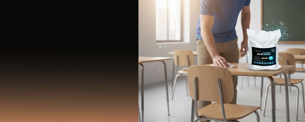 Doyen Standard Quality Gym Wipes for gyms, fitness studios, and wellness centers – antibacterial, alcohol-free cleaning wipes for