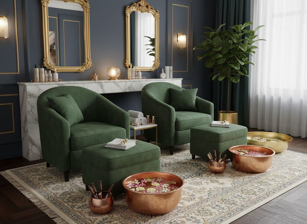 Premium pedicure bowls including Wooden Pedicure Bucket, Steel Pedicure Bowl, and Black Copper Pedicure Bowl supplied by Doyen Wellness across UAE, GCC, Africa, and Europe.