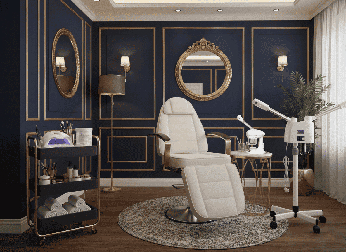 Professional salon equipment and accessories including facial steamers, sterilizers, wax warmers, and nail polish dryers supplied by Doyen Wellness in UAE, GCC, Africa, and Europe.
